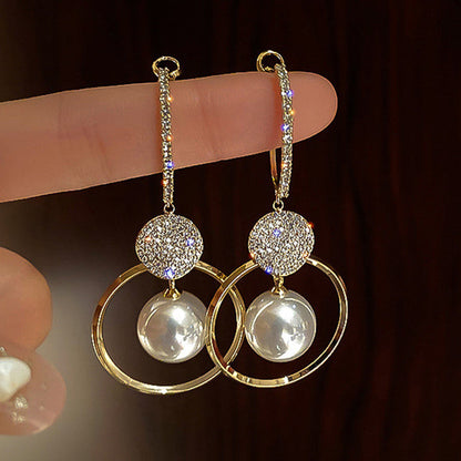 Copy of 2021 New Korean Style Contracted Heart Pearl Earrings For Women Sweet Flower Zircon Geometric Stud Earring Girl Party Jewelry