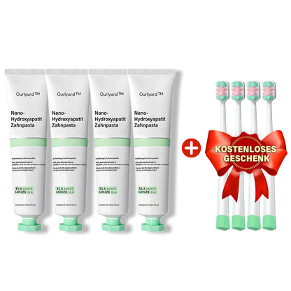✅Offizieller Store | Ourlyard™ Fluoridfreie Nano-Hydroxylapatit-Zahnpasta 🧑🏽‍⚕️Zertifiziert von der Deutschen Gesellschaft für Zahnheilkunde (DGZMK) (Fördert Zahnremineralisierung, Kariesreparatur, Behandlung von Parodontitis und Mundgeschwüren)